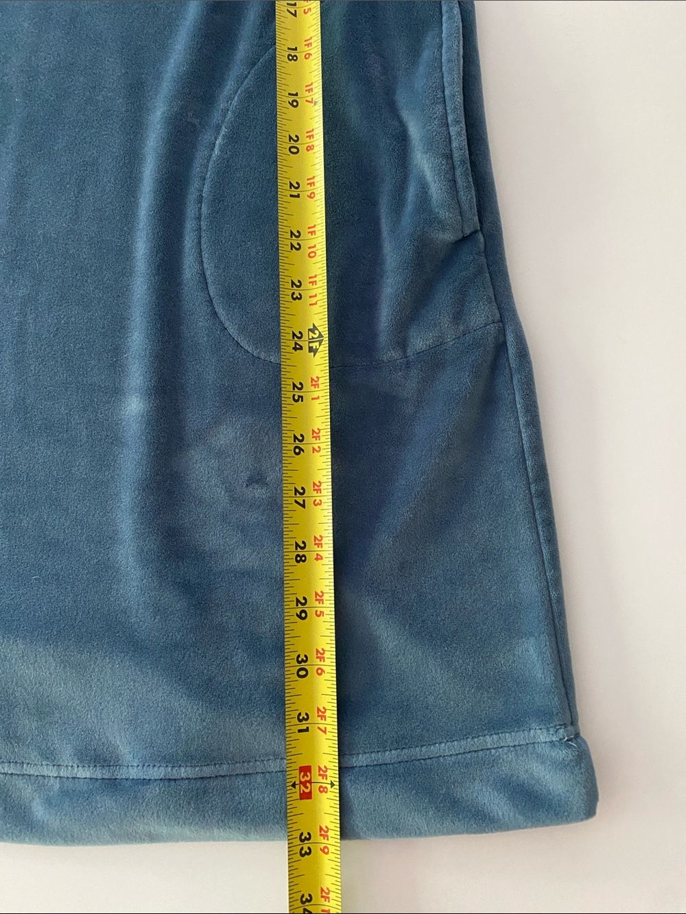 Softies Dress 35" Feather Velour Funnel Neck Lounger Dress Blue Velvet Blue L - Picture 12 of 12